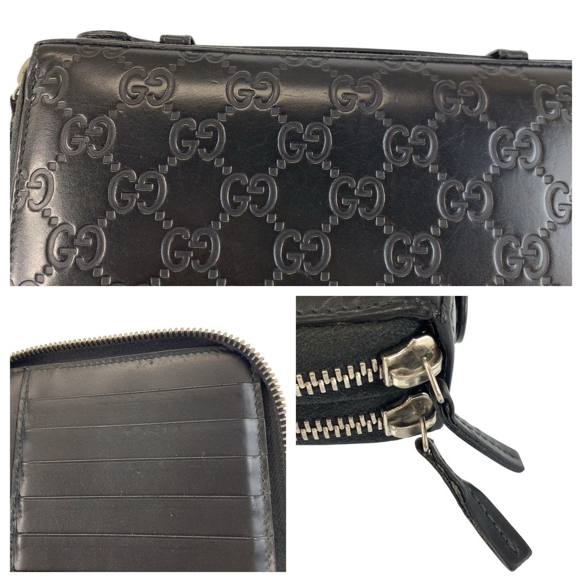 Gucci Guccissima Black Silver Leather Wallet — view 7
