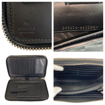 Gucci Guccissima Black Silver Leather Wallet — view 3