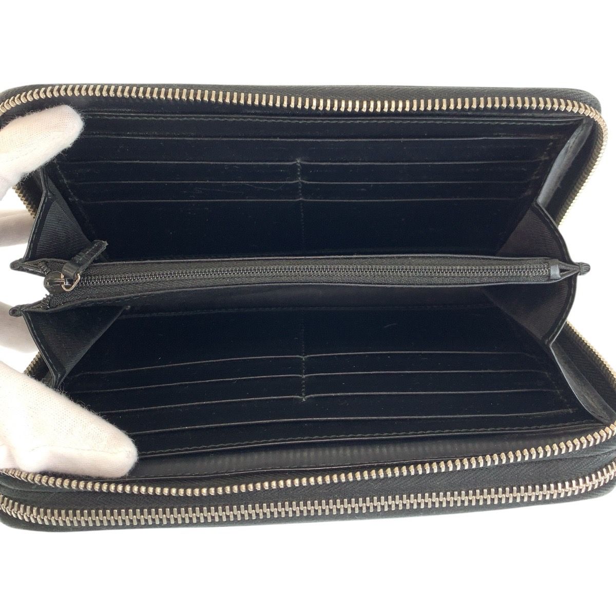 Gucci Guccissima Black Silver Leather Wallet — view 8
