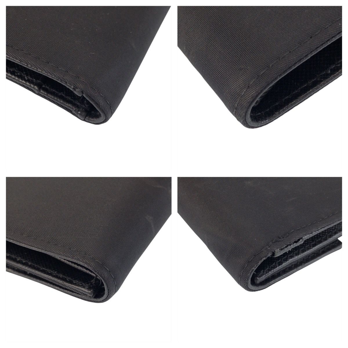 Prada Tessuto Black Silver Nylon Leather 73 Fold — view 4