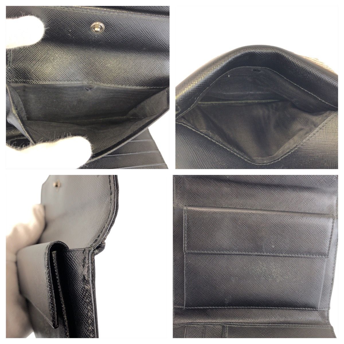Prada Tessuto Black Silver Nylon Leather 73 Fold — view 8