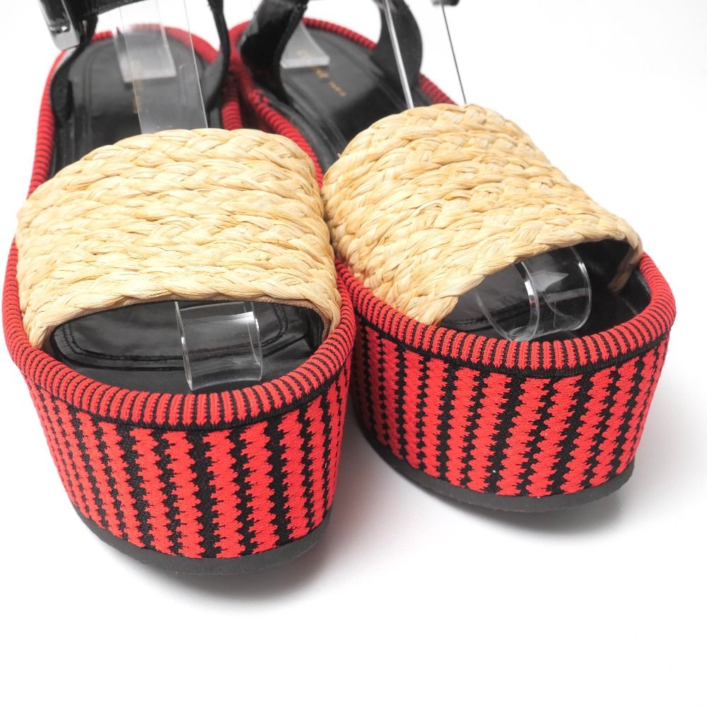 Celine Sandals Phoebe Philo Era Wedge Thick Sole Ankle Strap Red Black 36.5 — view 4
