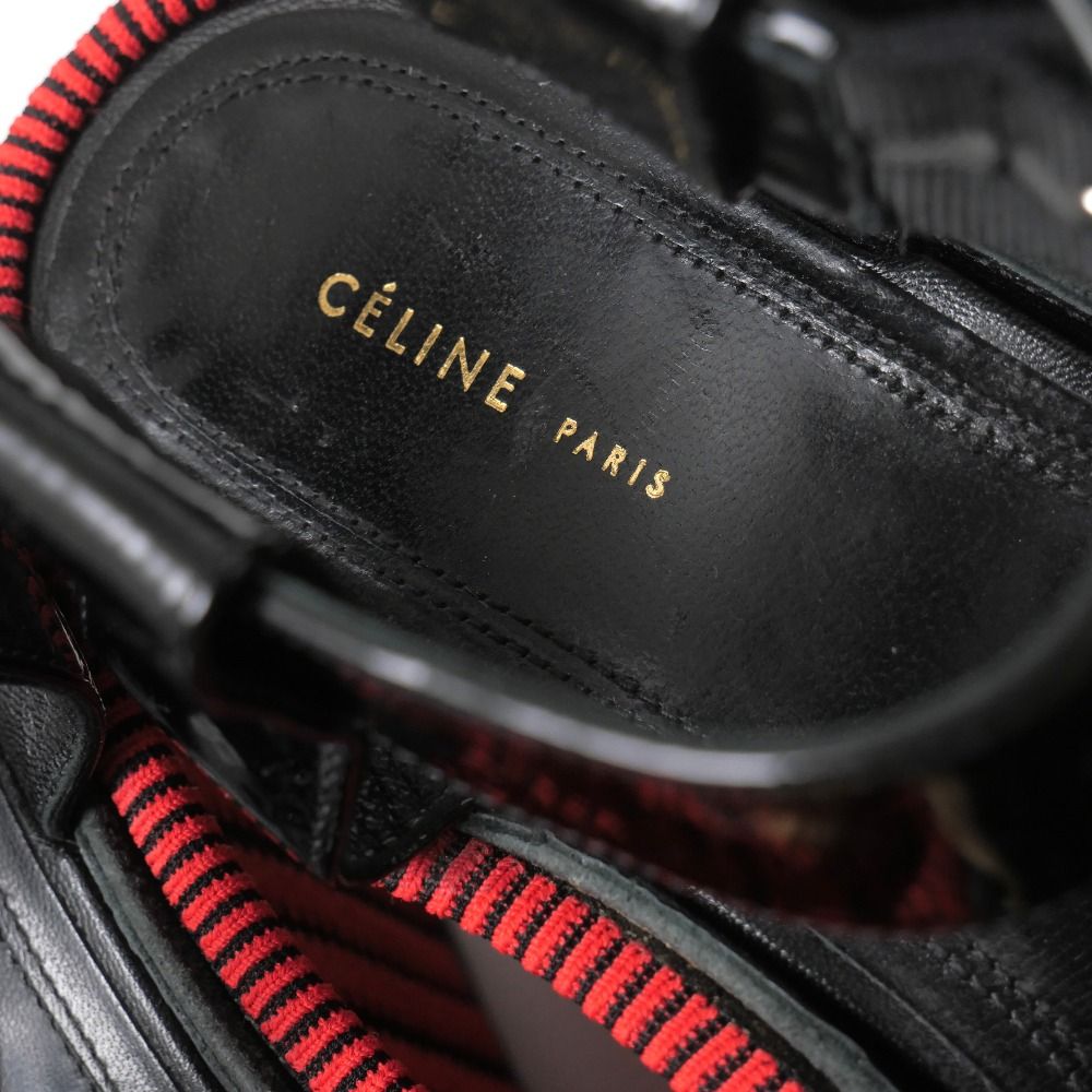 Celine Sandals Phoebe Philo Era Wedge Thick Sole Ankle Strap Red Black 36.5 — view 6