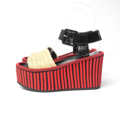 Celine Sandals Phoebe Philo Era Wedge Thick Sole Ankle Strap Red Black 36.5 — view 2