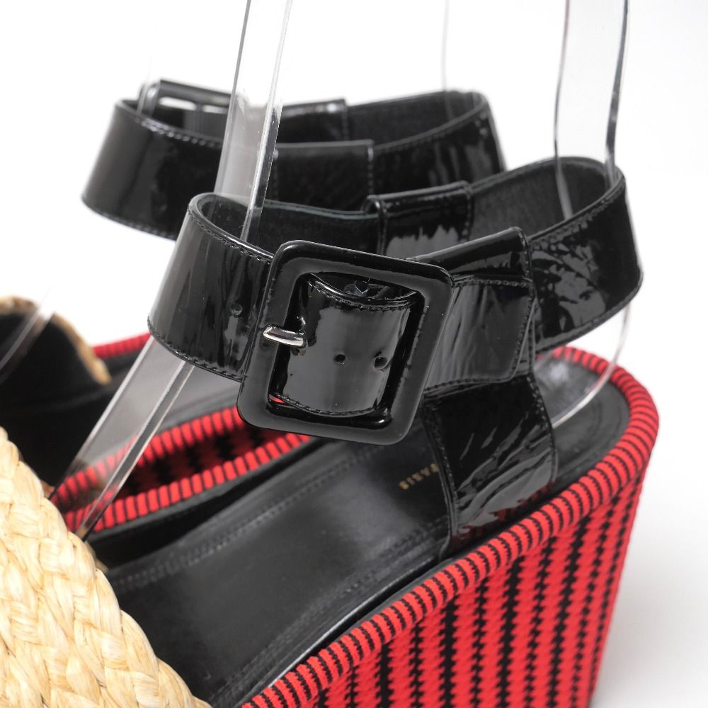 Celine Sandals Phoebe Philo Era Wedge Thick Sole Ankle Strap Red Black 36.5 — view 5