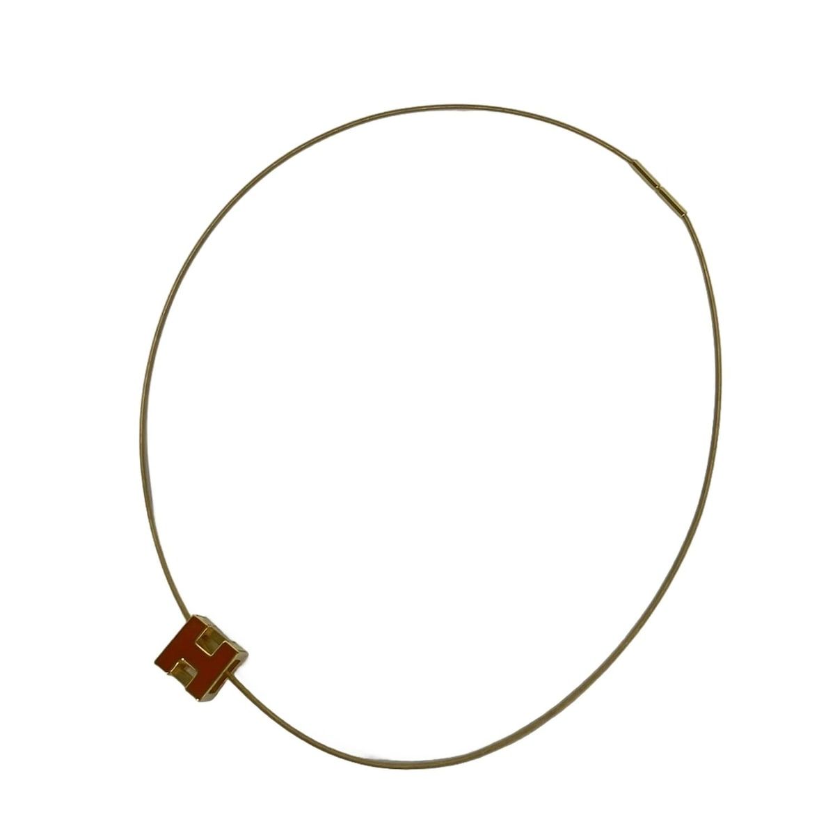 Hermes Necklace Gold Orange — view 2
