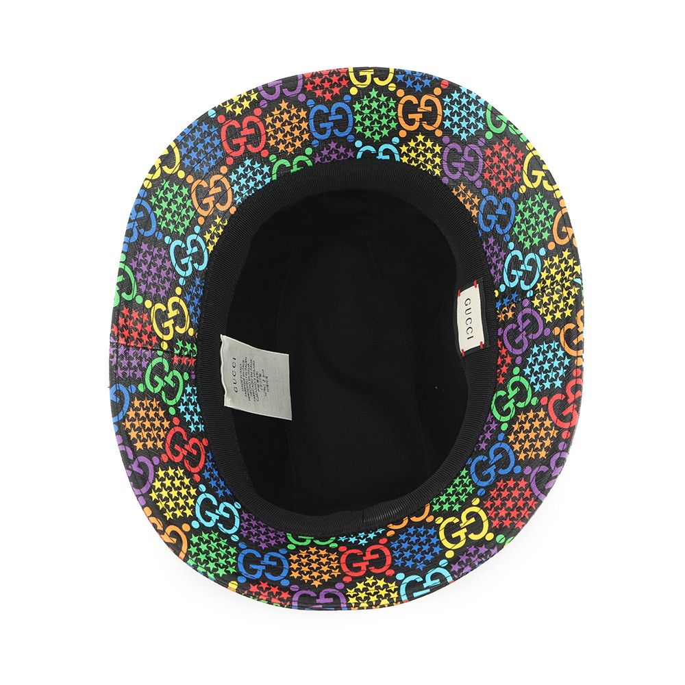 Gucci Hat GG Psychedelic Fedora L Black Multicolor — view 5