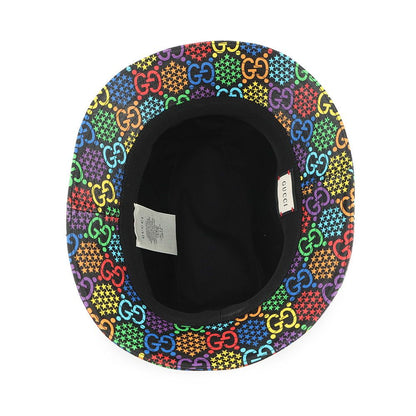 Gucci Hat GG Psychedelic Fedora L Black Multicolor — view 5