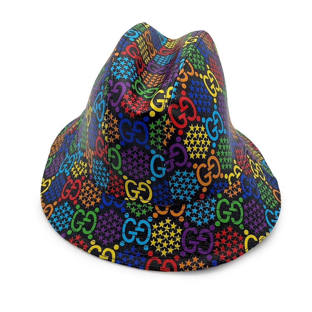 Gucci Hat GG Psychedelic Fedora L Black Multicolor — view 6
