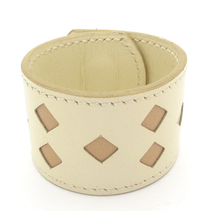 Hermes Scarf Ring Leather Ivory Beige — view 2