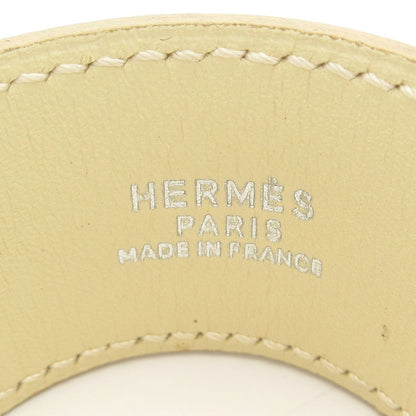 Hermes Scarf Ring Leather Ivory Beige — view 4