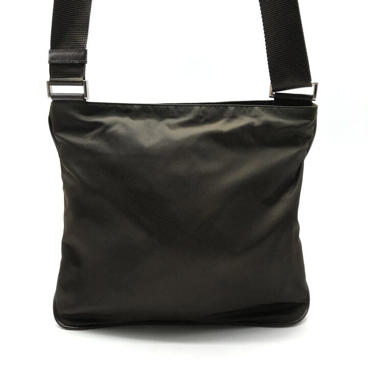 Prada Nylon Tessuto Triangle Logo Brown Shoulder Bag