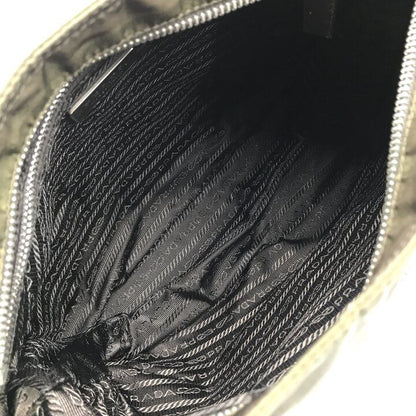 Prada Nylon Tessuto Triangle Logo Brown Shoulder Bag