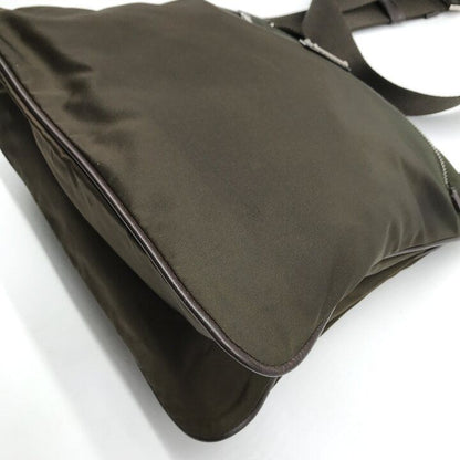 Prada Nylon Tessuto Triangle Logo Brown Shoulder Bag
