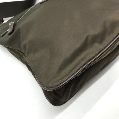 Prada Nylon Tessuto Triangle Logo Brown Shoulder Bag