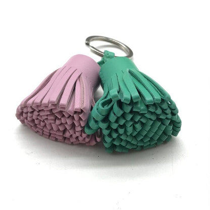 Hermes Carmen Unodos Key Holder Key Sling Bag Charm Double Tassel Bicolor Pink