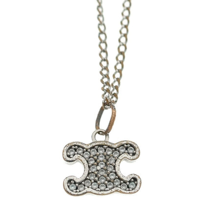 Celine Triomphe Rhinestone Necklace Silver — view 3