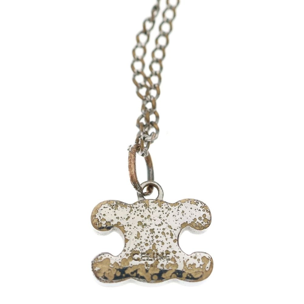 Celine Triomphe Rhinestone Necklace Silver — view 5