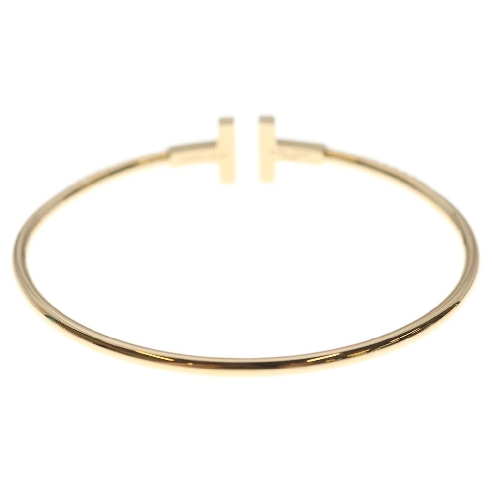 Tiffany & Co T Wire Diamond Pink Gold Bracelet Bangle — view 2