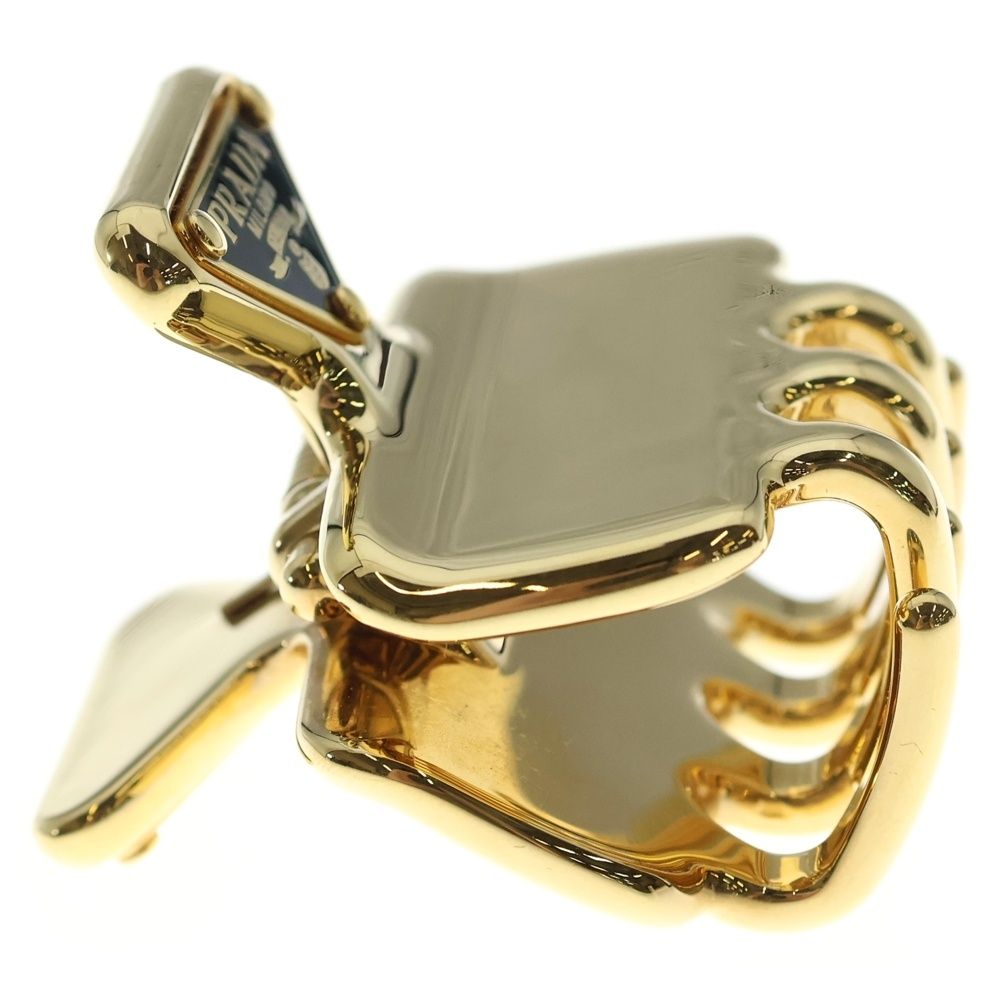 Prada Triangle Logo Hair Clip Gold — view 3