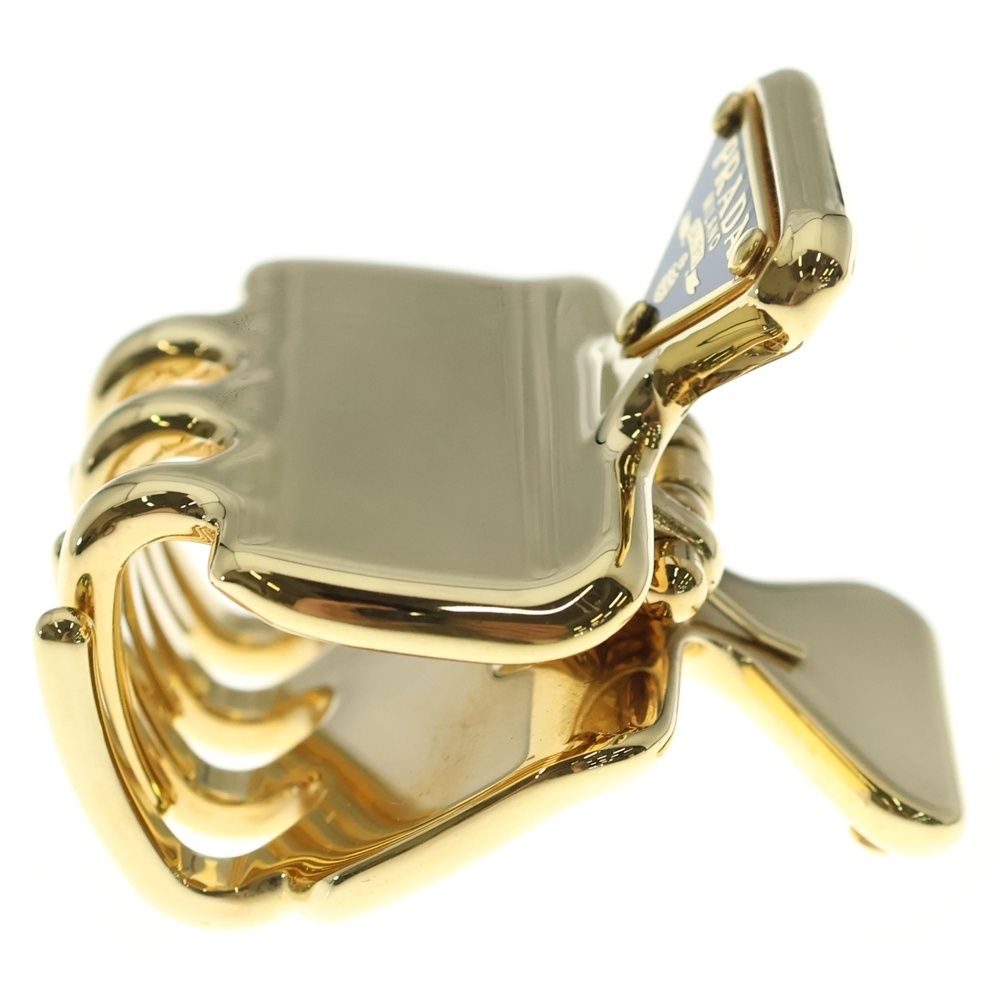 Prada Triangle Logo Hair Clip Gold — view 4