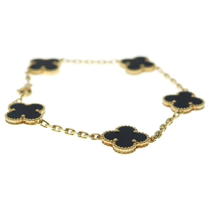 Van Cleef & Arpels Vintage Alhambra Onyx Motif Bracelet 18K YG Yellow — view 3