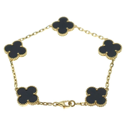 Van Cleef & Arpels Vintage Alhambra Onyx Motif Bracelet 18K YG Yellow — view 2