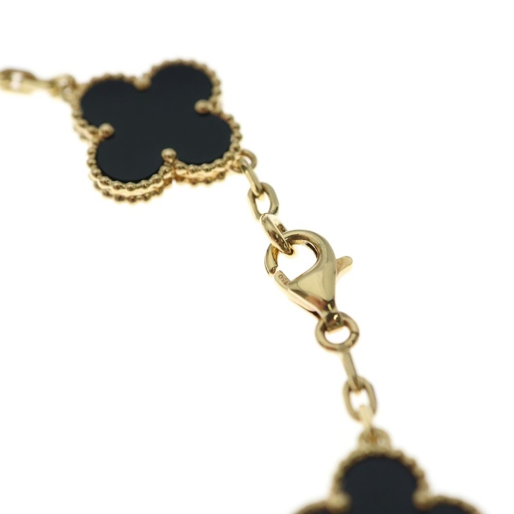 Van Cleef & Arpels Vintage Alhambra Onyx Motif Bracelet 18K YG Yellow — view 5