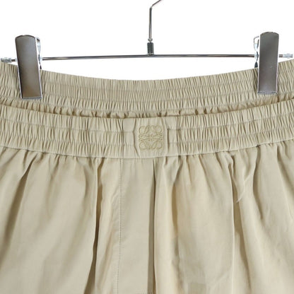 Loewe Anagram Embroidery Double Waist Trousers Wide Pants Beige — view 3