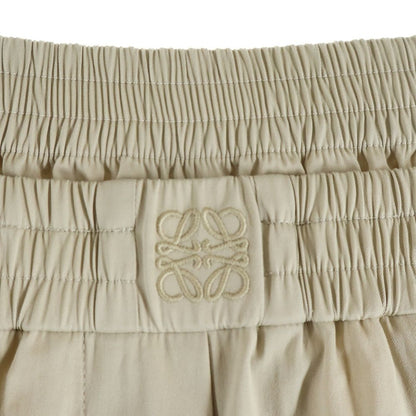 Loewe Anagram Embroidery Double Waist Trousers Wide Pants Beige — view 5