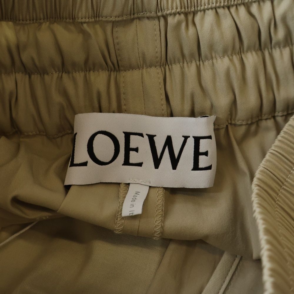 Loewe Anagram Embroidery Double Waist Trousers Wide Pants Beige — view 7