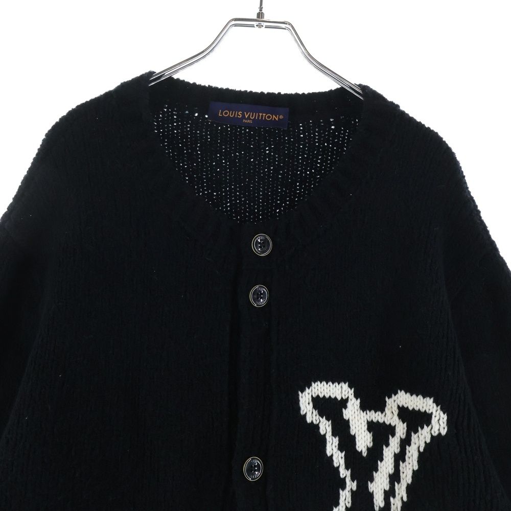 Louis Vuitton Chunky Intarsia Cardigan Qnc Black — view 3