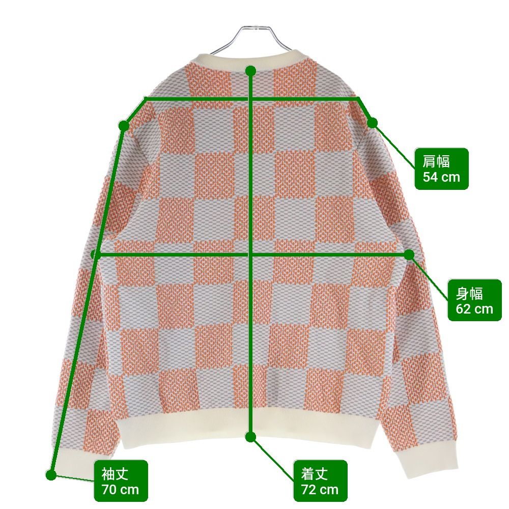 Louis Vuitton Damier Cotton Sweatshirt Trainer Orange White Sneaker — view 9