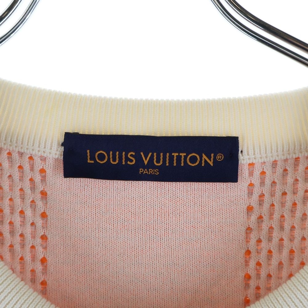 Louis Vuitton Damier Cotton Sweatshirt Trainer Orange White Sneaker — view 6