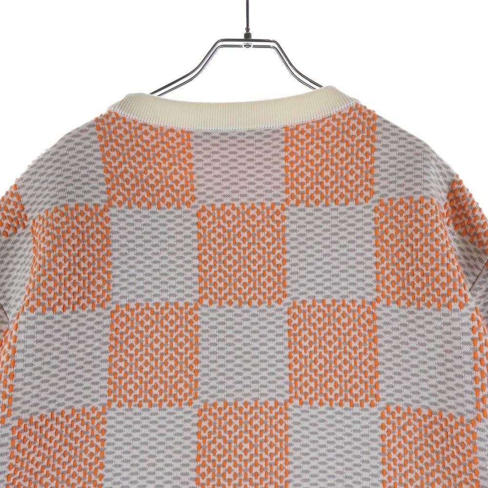 Louis Vuitton Damier Cotton Sweatshirt Trainer Orange White Sneaker — view 4