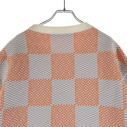 Louis Vuitton Damier Cotton Sweatshirt Trainer Orange White Sneaker — view 4
