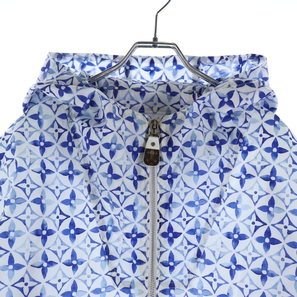 Louis Vuitton Aquarelle Monogram Nylon Zip Up Hoodie White Blue — view 3