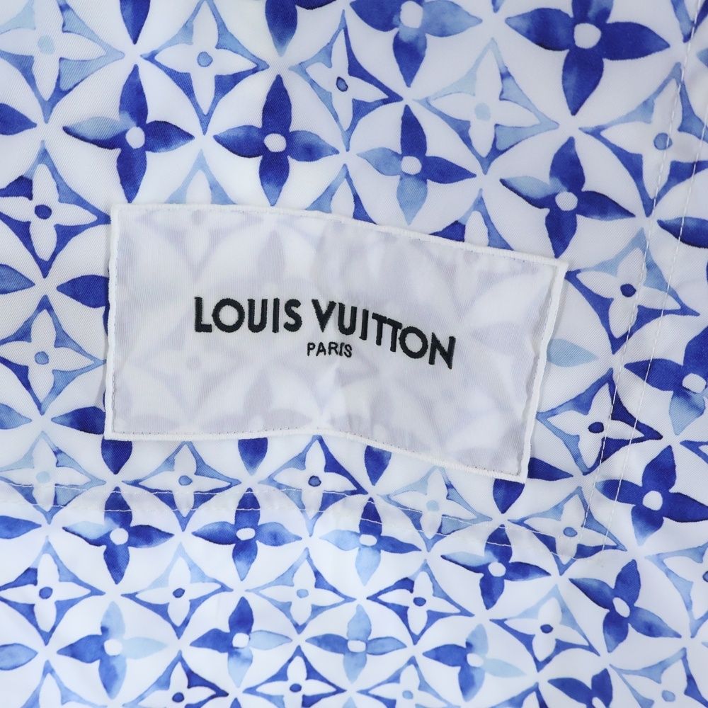 Louis Vuitton Aquarelle Monogram Nylon Zip Up Hoodie White Blue — view 5