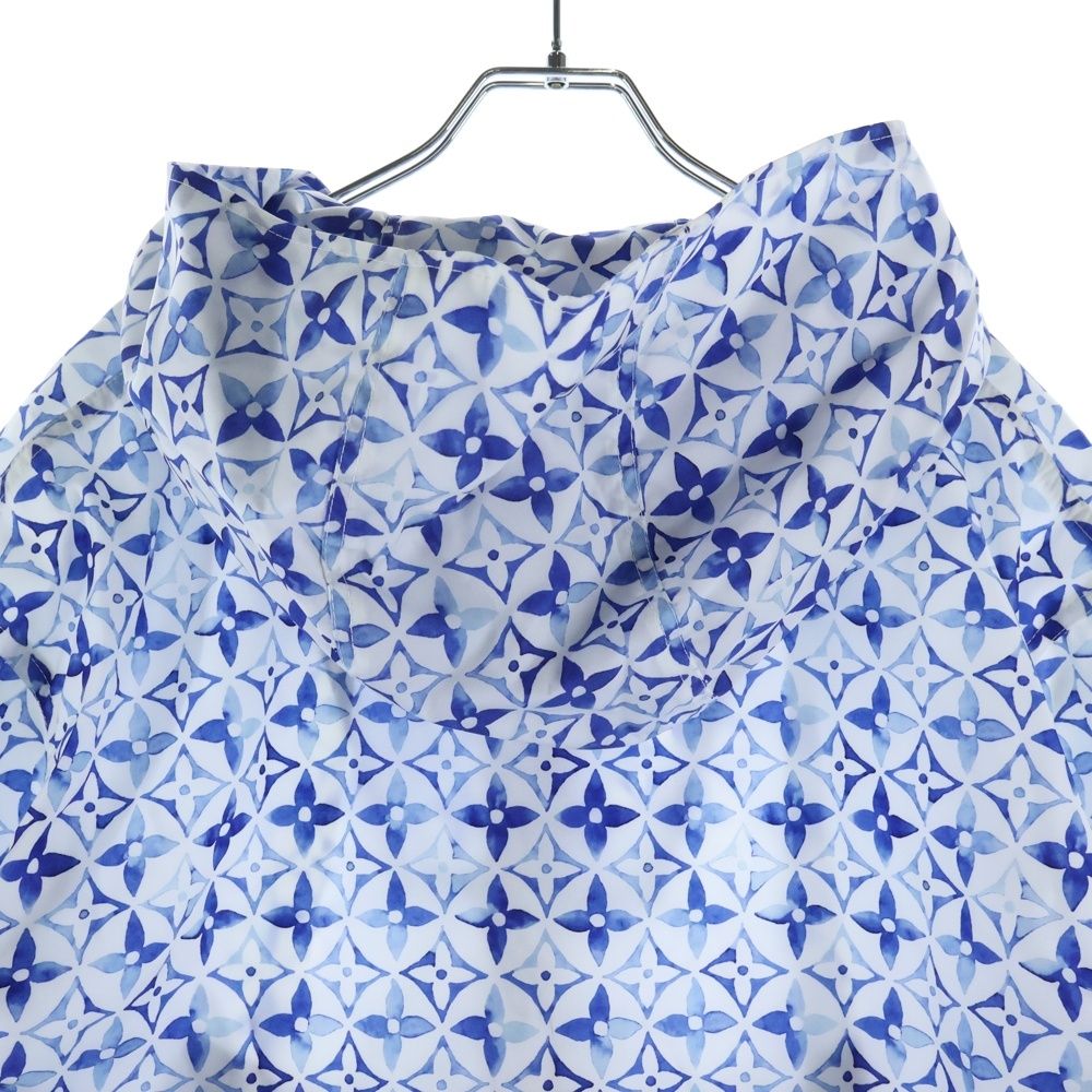 Louis Vuitton Aquarelle Monogram Nylon Zip Up Hoodie White Blue — view 4
