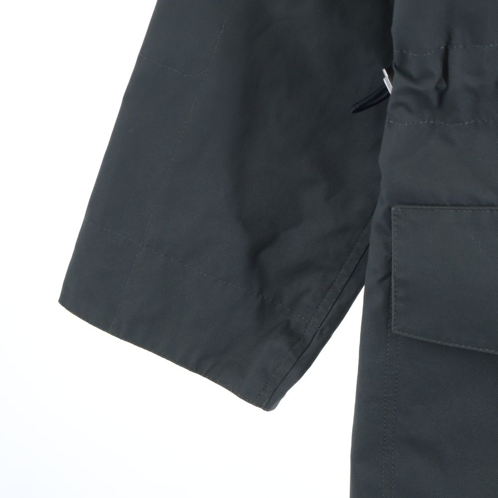 Hermes Multi Pocket Hooded Zip Up Long Jacket Coat Gray — view 4