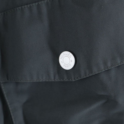 Hermes Multi Pocket Hooded Zip Up Long Jacket Coat Gray — view 5