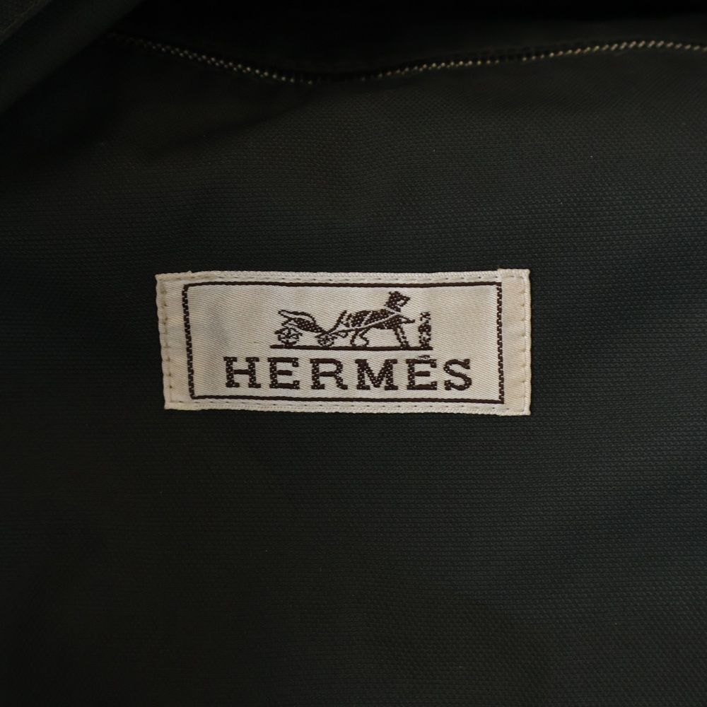Hermes Multi Pocket Hooded Zip Up Long Jacket Coat Gray — view 6