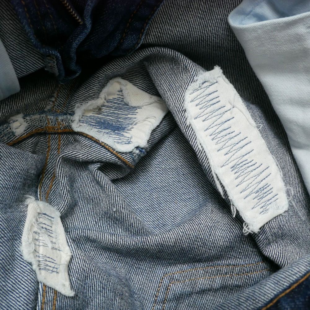 Saint Laurent Paris Denim Pants 29 Repaired Cut Off Indigo — view 8