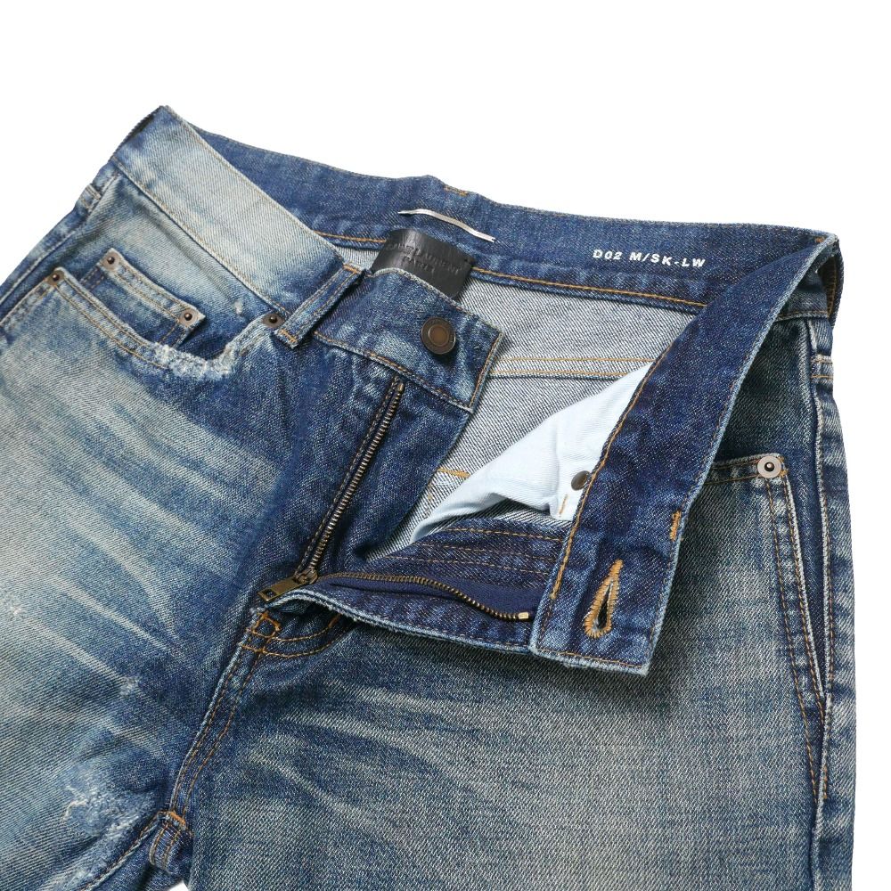 Saint Laurent Paris Denim Pants 29 Repaired Cut Off Indigo — view 5
