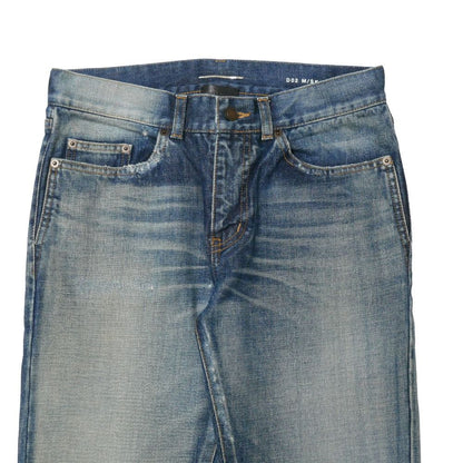 Saint Laurent Paris Denim Pants 29 Repaired Cut Off Indigo — view 3