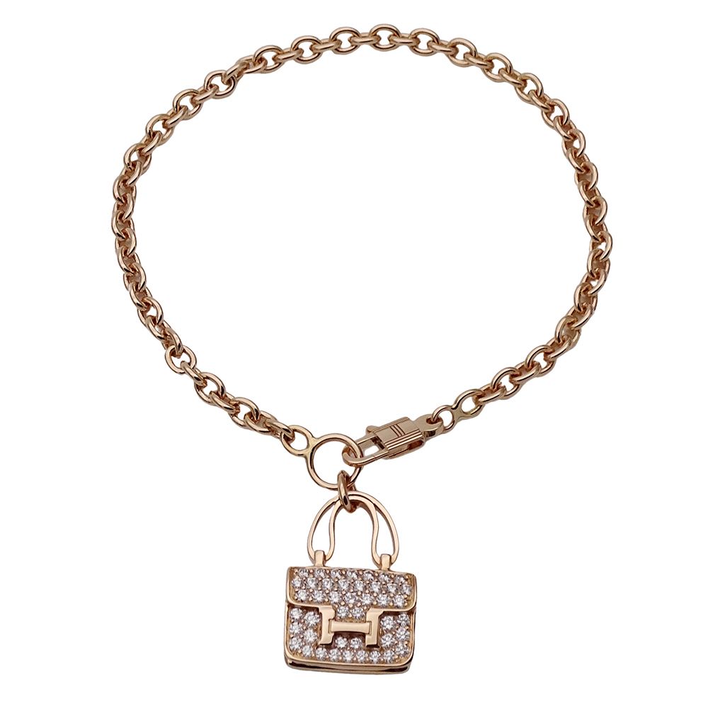 Hermes Bracelet Diamond Pink Gold Amulet — view 2