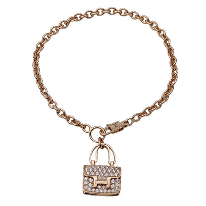 Hermes Bracelet Diamond Pink Gold Amulet — view 2