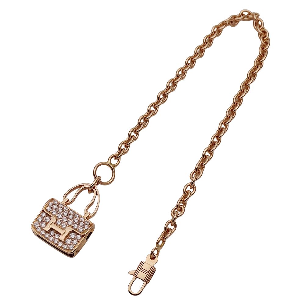 Hermes Bracelet Diamond Pink Gold Amulet — view 4