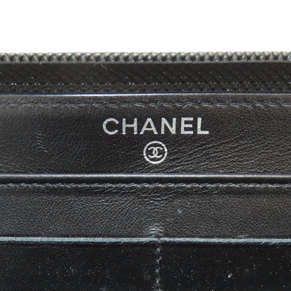 Chanel CC Logo Silver Wallet Grained Calfskin — view 6