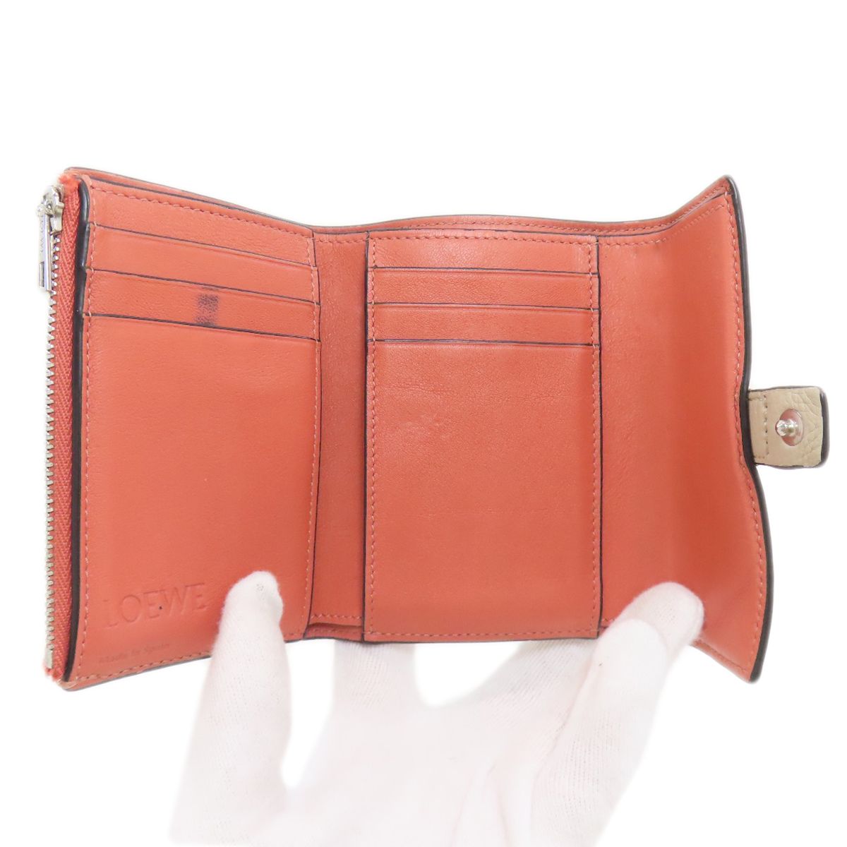 Loewe Vertical Wallet Small Bifold Light Oats X Honey Beige — view 4